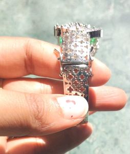 Emerald &amp; Diamond Bangle Bracelet