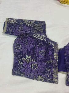 Elegant Purple Lace Saree with.blouse