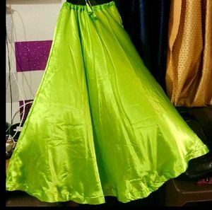 Vibrant Lime Green Ethnic Skirt
