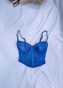 Blue Satin Corset top