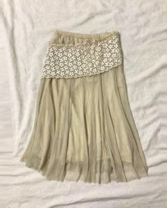 Beige sequin chiffon skirt