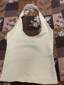 Butter yellow halter neck tank tkp