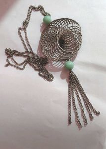 Chic Silver Tassel Pendant Necklace