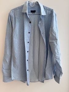 Zara - Light Blue Polka Dot Dress Shirt