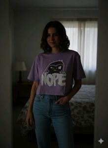 Purple Graphic Crop Top