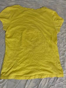 Y2K Yellow T-Shirt with Rhinestone Star