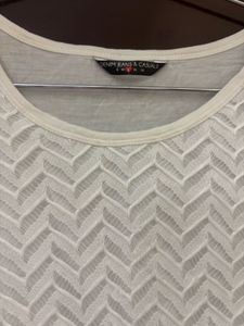 Ivory White Textured Layered Tank Top