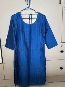 Fabindia Blue Chanderi Kurta