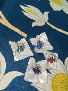 Sparkling Gemstone Statement Rings Set