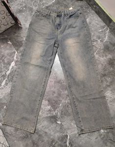 Washed Out Wide Leg Jeans