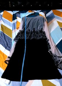 Classy Frock With Velvet Embroidered Dupatta