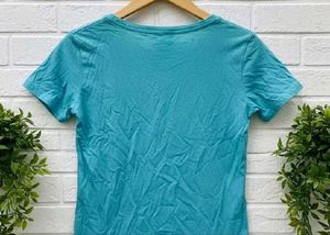 Blue T-Shirt with Bicycle Graphic