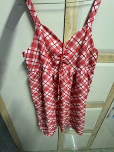 Red Plaid Summer Dress