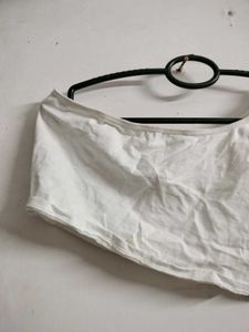 White One-Shoulder Ribbed Tank Top