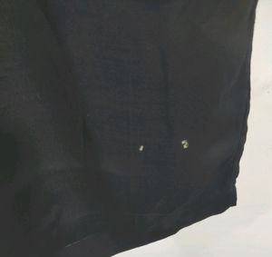 Black Plain Kurta With Bottom Set (Women's)