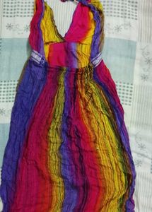Bohemian Tie-Dye Halter Dress