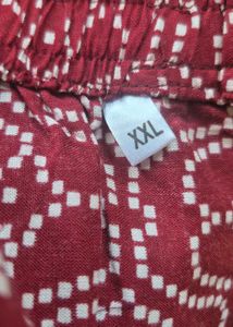 Maroon Printed Ethnic Skirt