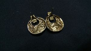 Elegant Black &amp; Golden Oxidized Eartops
