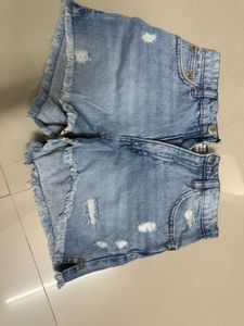 Distressed Denim Shorts