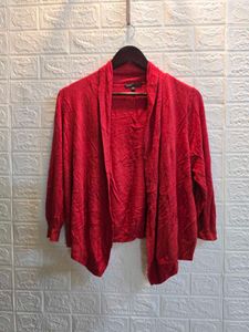 Chic Red Cardigan
