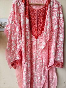 Elegant Pink Embroidered Kurta Semi stitched