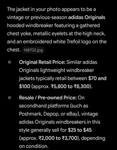 Adidas Retro Black Hooded Windbreaker Jacket