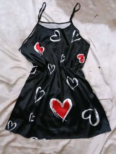Cute Heart Print Sleep Dress
