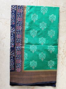 Unused Rama Green Odisa Silk Saree