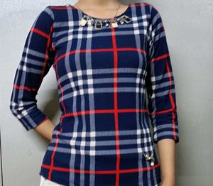 Checked Pattern Top