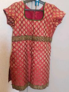 Red & Gold Tunic/kurti for sharara/patiyala