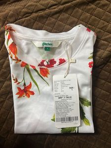 White Floral Sleeveless Top