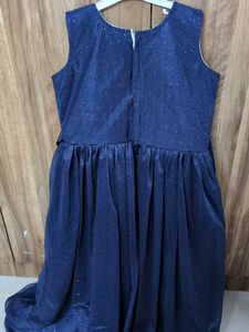 Sparkling Navy Blue Ethnic Gown for Girls