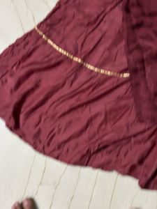 Maroon Kurta Skirt Set