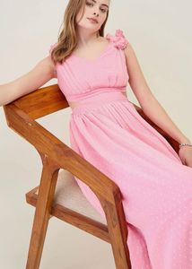 Pink Maxi Dress w/ Cutouts