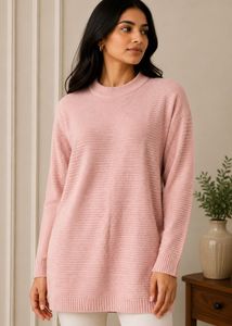 Cozy Pink Textured Sweater