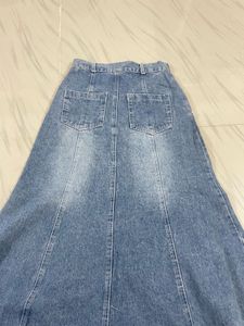 y2k Denim Pinterest flair long skirt