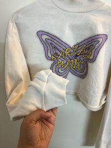 H&amp;M Butterfly Graphic Crop Sweatshirt