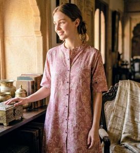 Pink Floral Print Kurta with pockets