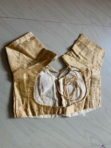 Beige Saree  Zari Border ( with blouse)