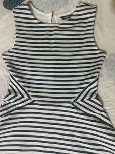 Striped Sleeveless Fit &amp; Flare Dress