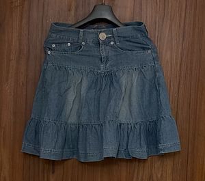 Denim Ruffle Skirt