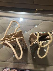 Set of 2 Jute bottle bags