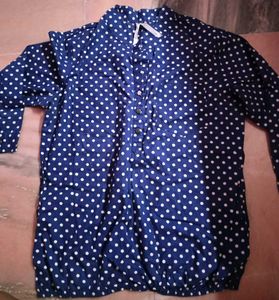 Blue Polka Dot Top