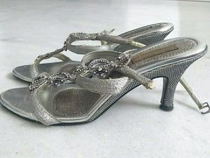 Price Drop Silver Heels