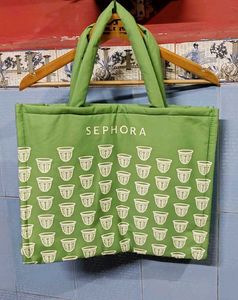 Sephora Quilted Puffy Green Tote Bag