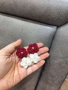 Crochet 🧶 Flower🌼 tik tak Hair pins