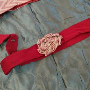 Readymade Maroon Saree with Designer Blouse