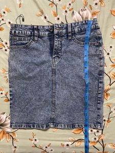 Acid Wash Denim Skirt