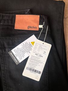 GLITCHEZ Dark Black High-Waisted Wide Leg Jeans
