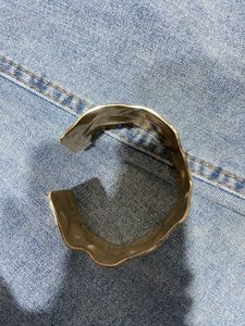 Hammered Gold Tone Cuff Bracelet